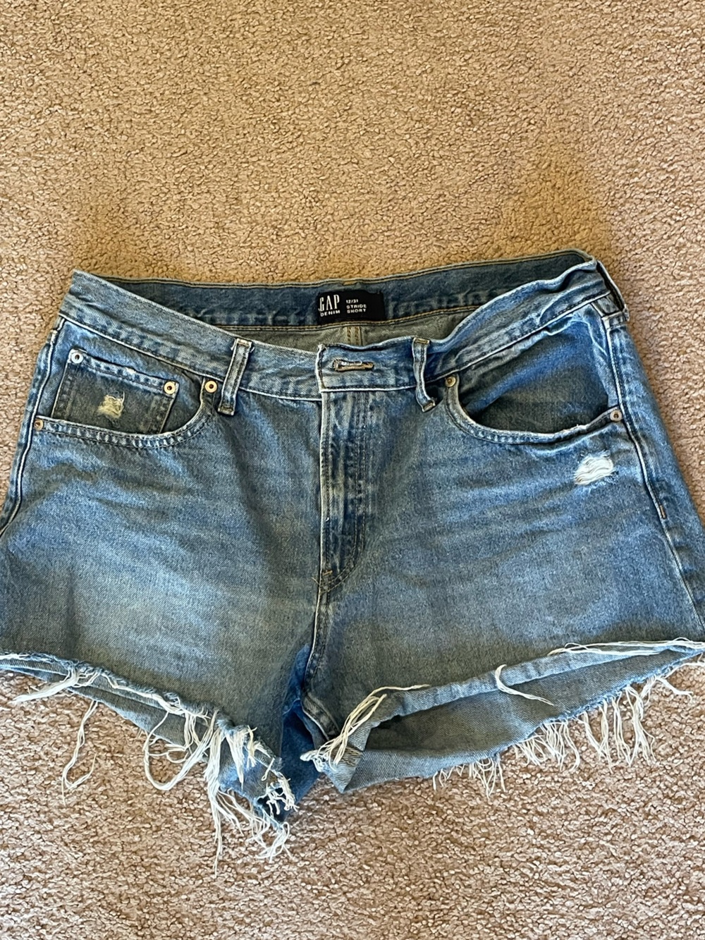 GAP Distressed Light Blue Denim Jean Shorts